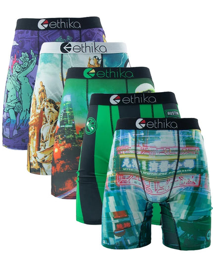 ETHIKA 5-Pack Men's Breathable Mesh Underwear Boxers Shorts