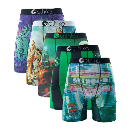 ETHIKA 5-Pack Men's Breathable Mesh Underwear Boxers Shorts