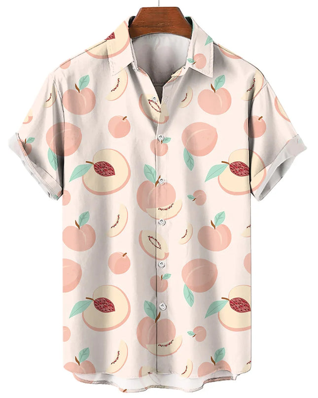 Men's T-Shirt with a Variety of Fruit and Animated Print