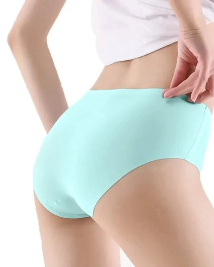 9-Pack Seamless Ice Silk Women's Monochrome Mid-Waist Briefs for Ultimate Comfort