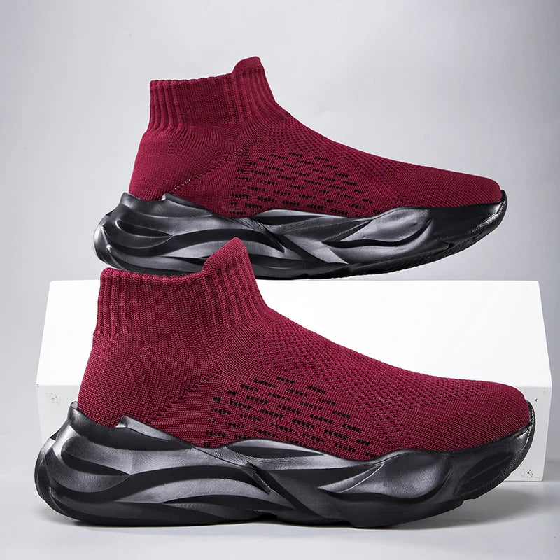 Unisex Breathable Lightweight Non-Slip Sneakers with Thick Sole