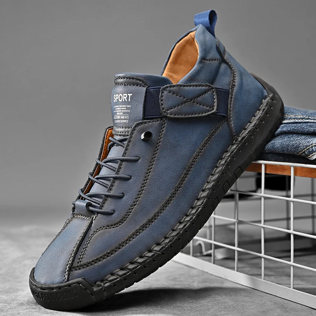 Men's Casual Shoes - Fashionable Solid Faux Leather Footwear