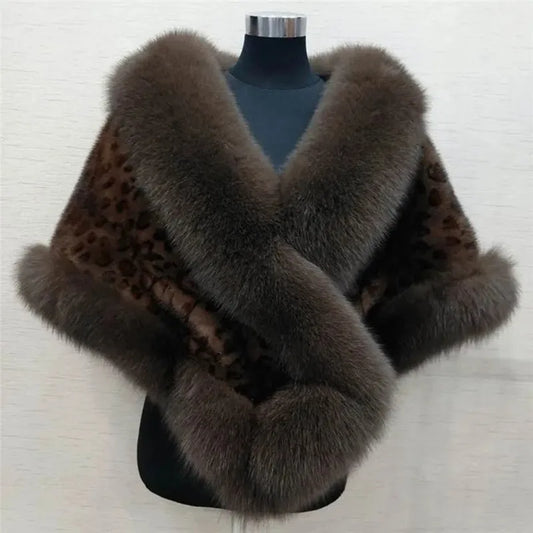 Women's Faux Fur Shawl Jacket - Thick, Warm, and Stylish Faux Fur Wrap