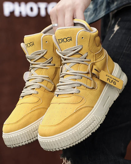 Men's High-Top Casual Faux Leather Boots