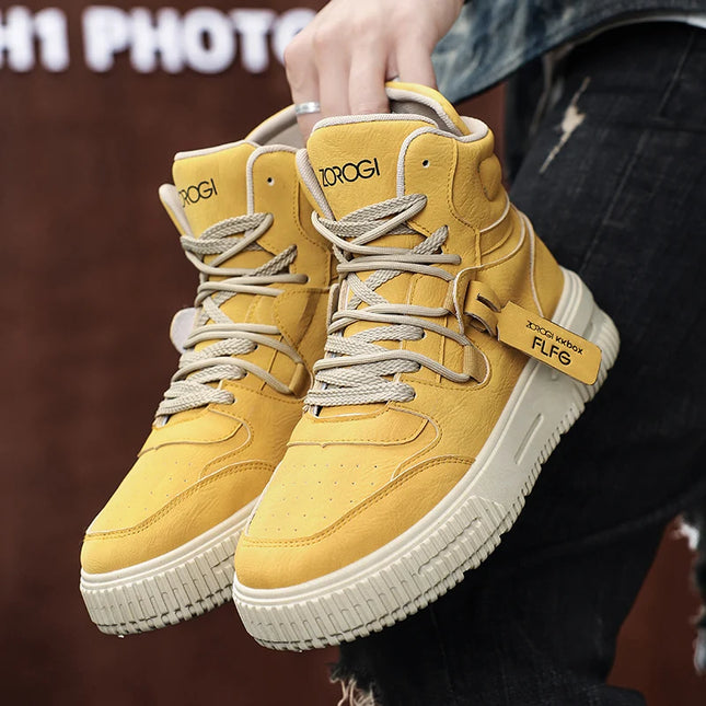 Men's High-Top Casual Faux Leather Boots