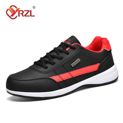 Men's Faux Leather Sneakers - Non-Slip Design - Various Colors
