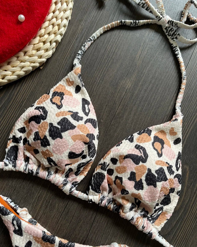 Leopard Print Push-Up Bikini Set: Women's 2-Piece Swimsuit