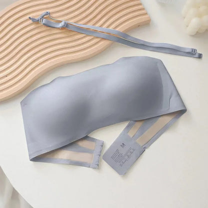 Seamless Strapless Tube Top Bra for Women – Thin Non-Slip Push-Up Design