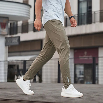 Men's Breathable Slim Ice Silk Sweatpants – Thin Sports Athletic Joggers for Men