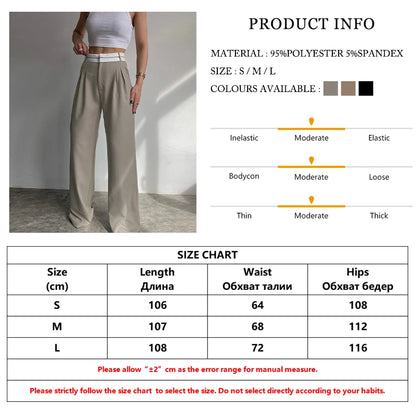Clacive High-Waisted Loose Gray Trousers for Women - Various Colors