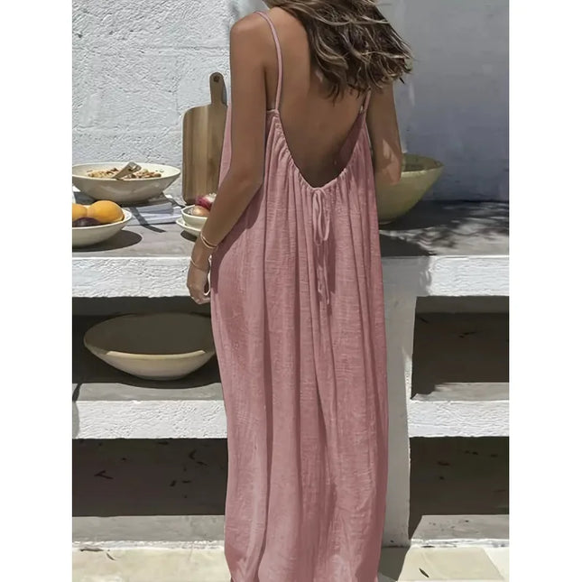 Women's Strapless Backless Long Loose Fit Maxi Dress