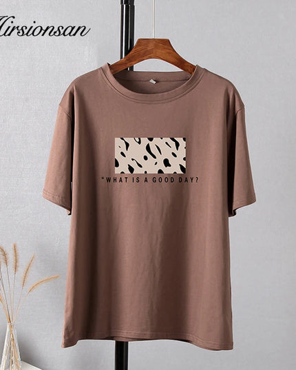 Women’s Oversized Cotton Leopard Print T-Shirt - Hirsionsan Fashion Top