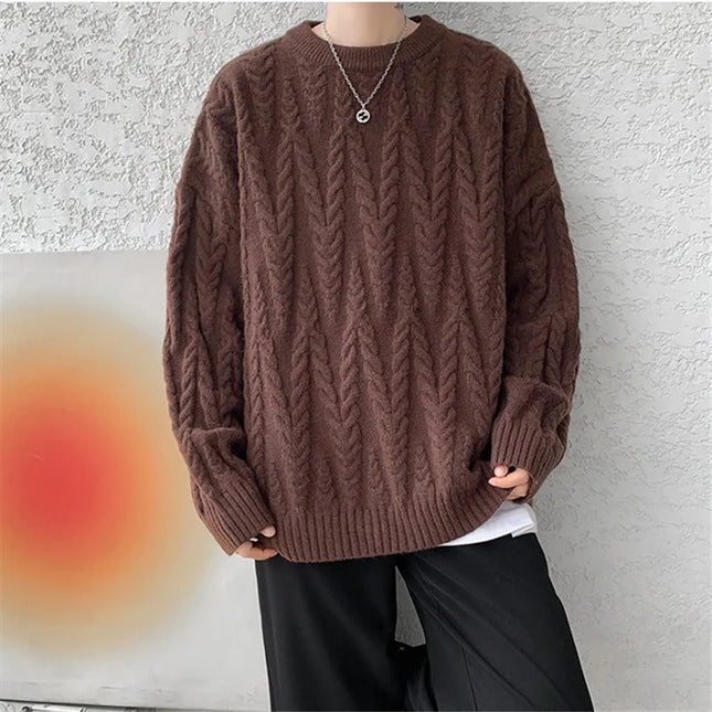 Men's Knit O-Neck Loose Casual Sweater
