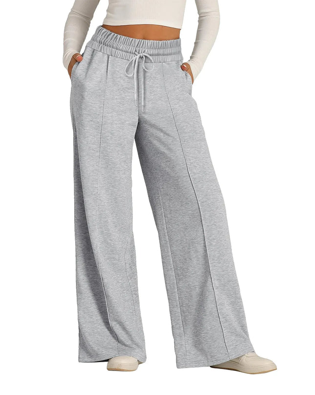 Women's Wide Leg Straight Pants with Drawstring
