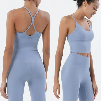 Women’s Gym Two-Piece Sports Bra and Leggings Set - Athletic Activewear Workout Outfit for Women