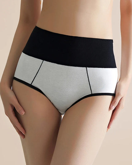 Set of 4 High-Waist Cotton Women's Underwear Briefs