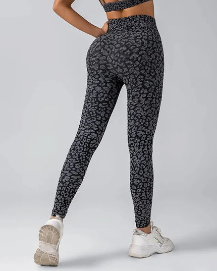 Women's Leopard Print Yoga Pants with Hip Lift and High Elasticity