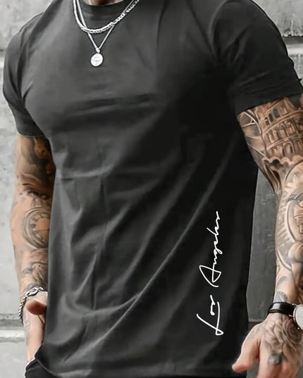 Men's Cotton T-Shirt with Los Angeles Print