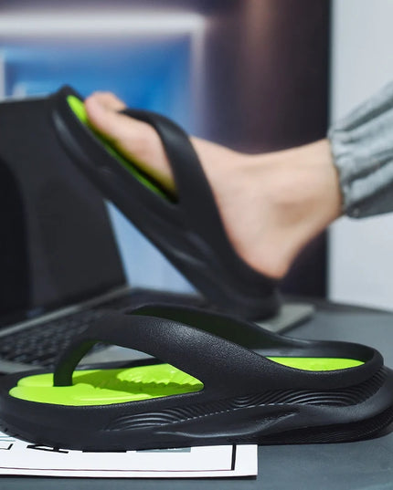 Stylish Men's Height-Increasing Flip-Flops - Comfortable Soft Slippers for Men