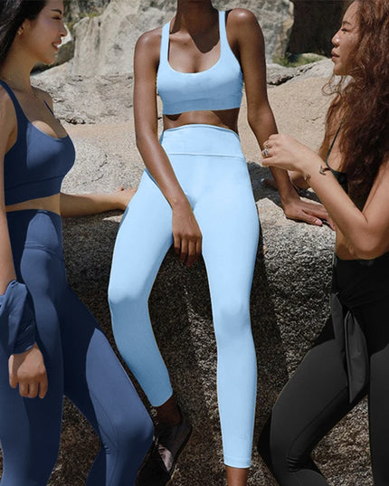 2-Piece Women's Yoga Set: Push-Up Bra and Leggings Combo - Various Colors