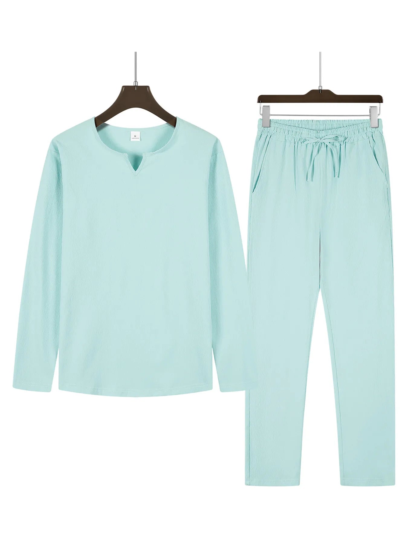 Men's 2-Piece V-Neck Sweater and Drawstring Pants Set