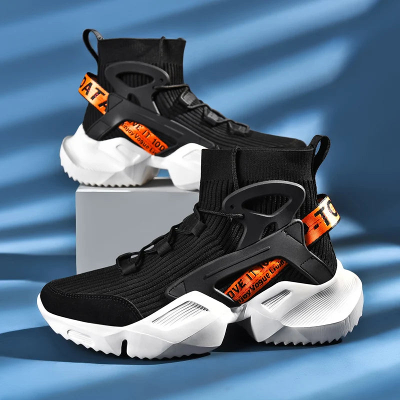 Premium High-Top Men’s Sneakers with Thick Soles