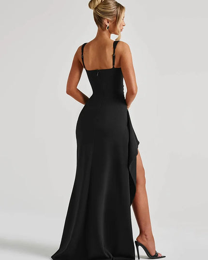 Mozision Women's Backless Maxi Dress - Spaghetti Strap, Sleeveless, Thigh-High Split