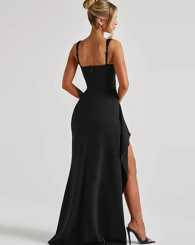 Mozision Women's Backless Maxi Dress - Spaghetti Strap, Sleeveless, Thigh-High Split