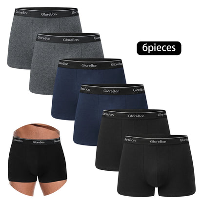 6-Pack Cotton Boxer Briefs for Men