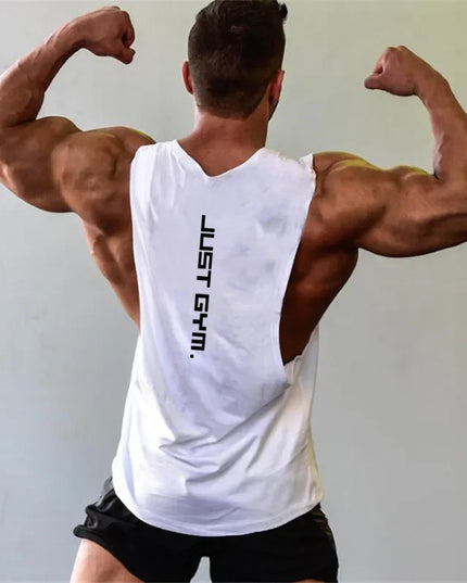 Just Gym Men's Fitness Tank Top - Side Cut Tee for Optimal Performance and Style