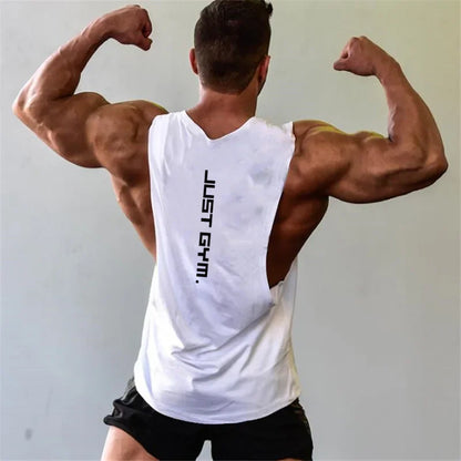 Just Gym Men's Fitness Tank Top - Side Cut Tee for Optimal Performance and Style