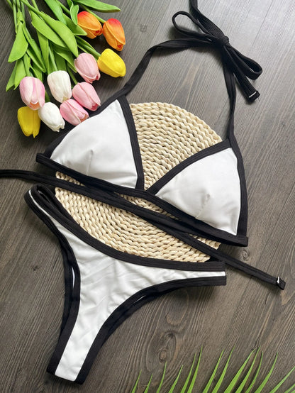 Women's Two-Piece Triangle Thong Bikini Set