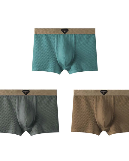 3-Pack Men's Ice Silk Boxers - Cool, Breathable, and Comfortable