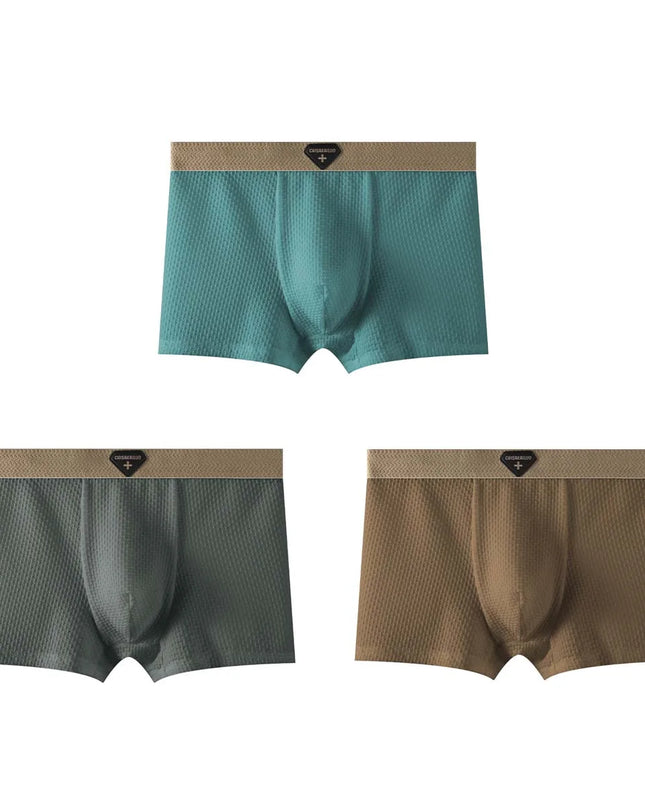 3-Pack Men's Ice Silk Boxers - Cool, Breathable, and Comfortable