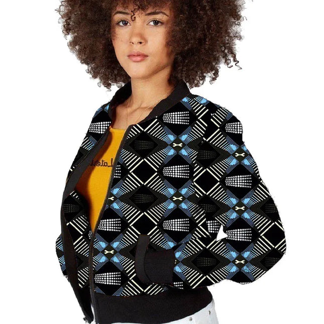 Women's Short Zipper Bomber Jacket