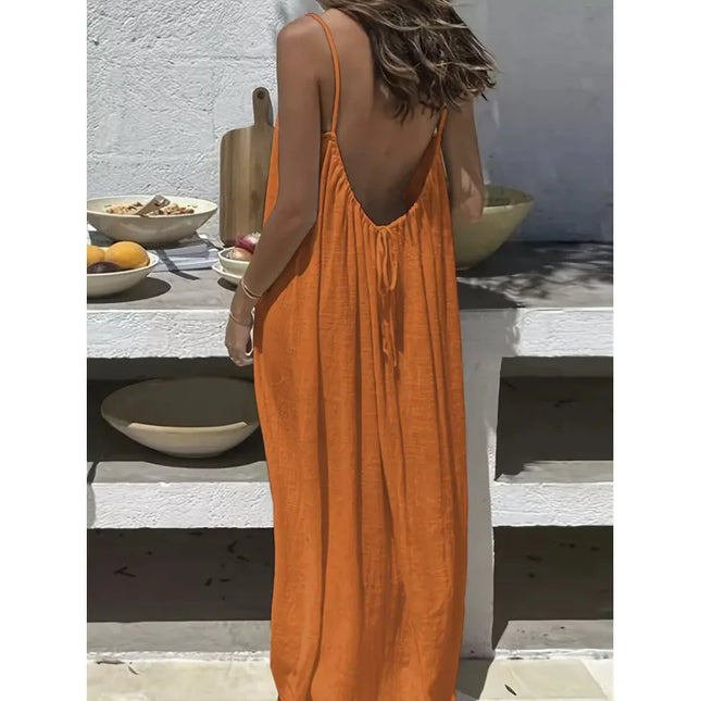Women's Strapless Backless Long Loose Fit Maxi Dress