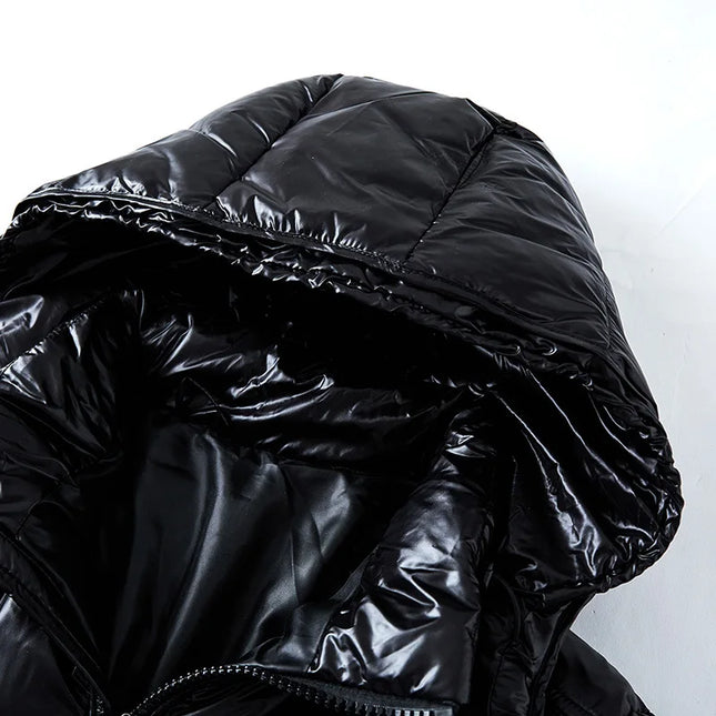 Men's Glossy Hooded Down Parka Jacket