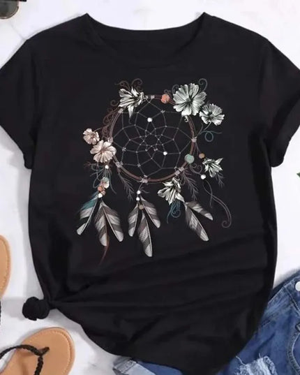Feather Dreamcatcher Graphic Tee for Women