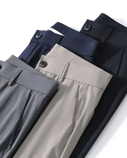 Men’s Slim-Fit Stretch Pants with a Lightweight Elastic Waist