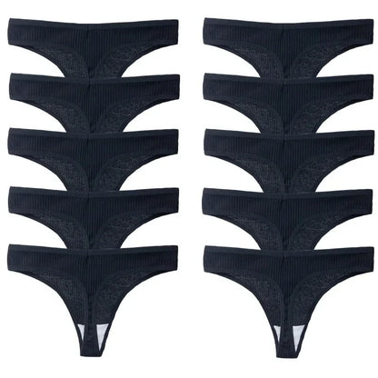 10Pack Women's Cotton Thongs - Comfortable Fit Thong's