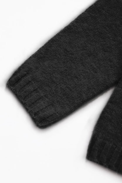 Women's Black Off-Shoulder Ribbed Knit Long Sleeve Slim Fit Casual Cropped Sweater