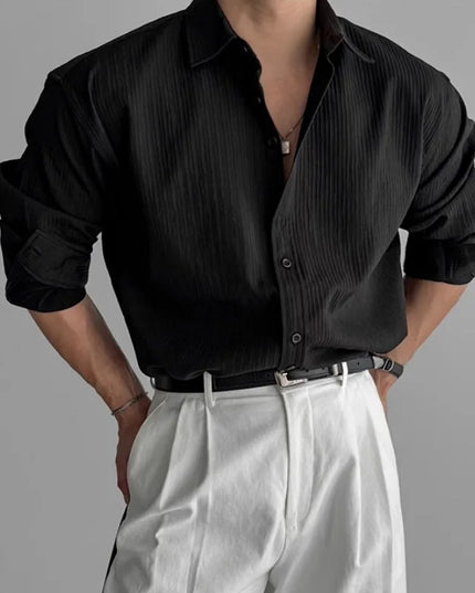 Men's Breathable Casual Long-Sleeved Loose Shirt