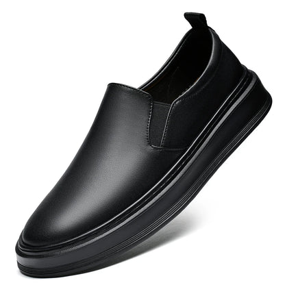 Men's Genuine Leather Slip-On Casual Shoes with Soft Sole