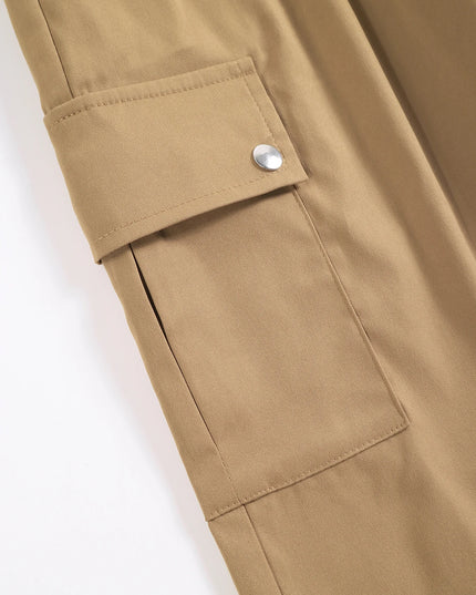Women's Relaxed Fit Cargo Pants with Elastic Waist and Multiple Pockets