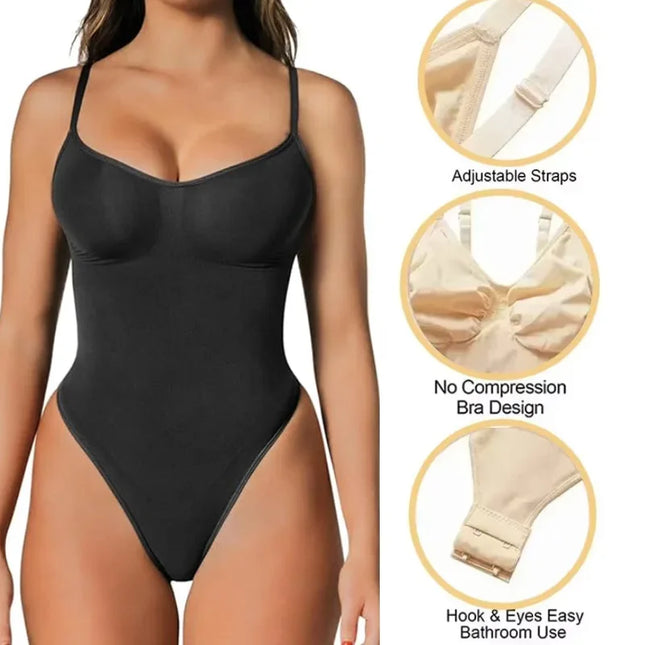 Women's Seamless Ribbed Tummy Control Bodysuit
