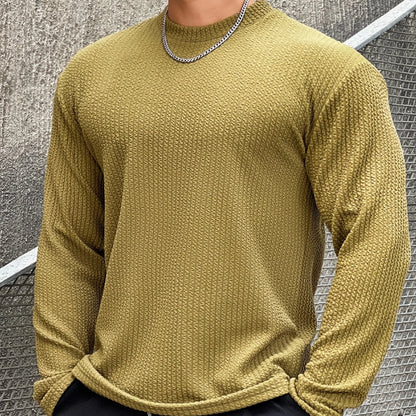 Men's Long Sleeve Slim Fit Striped Sweater