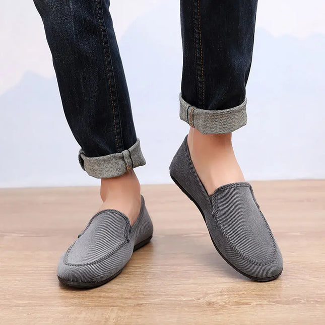 Men's Casual Canvas Loafers - Stylish Slip-On Shoes