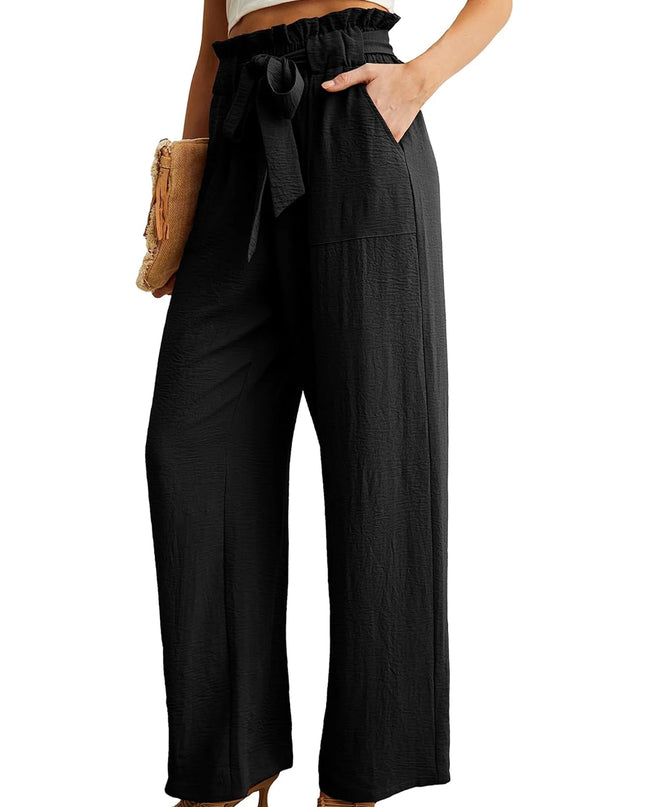 Women's Wide Leg Loose Fit Drawstring Casual Pants