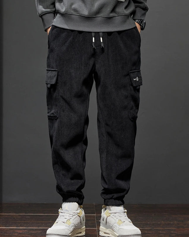 Men's Straight-Leg Joggers with Elastic Waist and Side Pockets