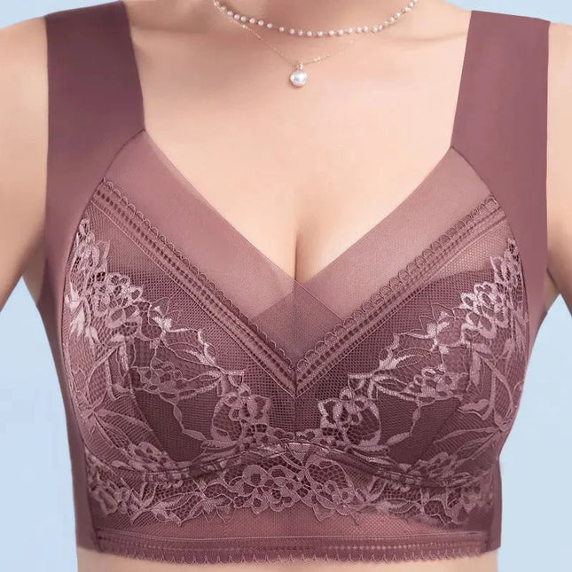 Women's Wireless Lace Push-Up Bralette in Ice Silk Seamless Design